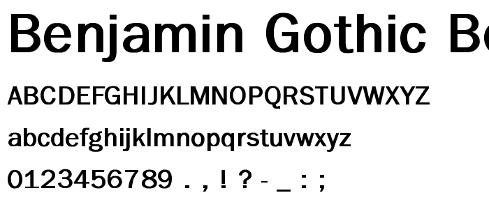 Benjamin Gothic Bold font